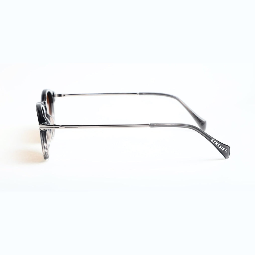 GENESIS Washington 2026 – Polarized Round Sunglasses | Navy Acetate Frame with Metal Temples, UV400 Protection