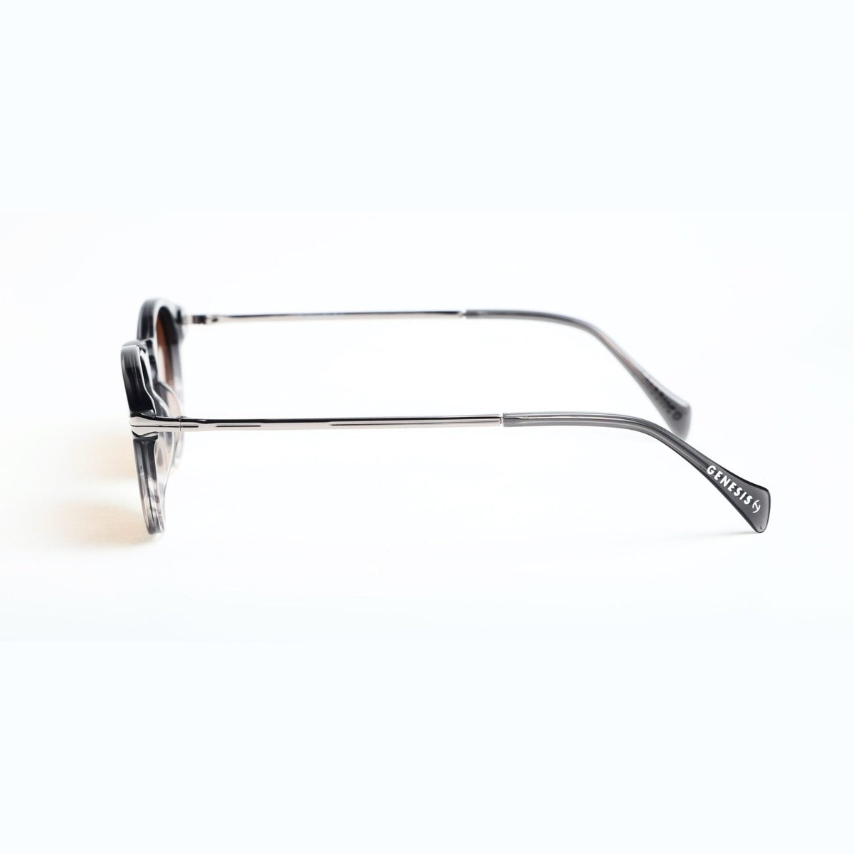 GENESIS Washington 2026 – Polarized Round Sunglasses | Navy Acetate Frame with Metal Temples, UV400 Protection