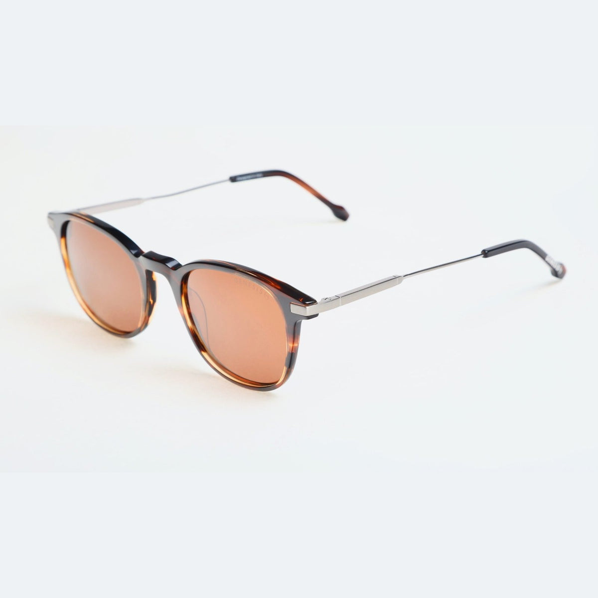 GENESIS Washington 2026 – Polarized Round Sunglasses | Havana Acetate Frame with Metal Temples, UV400 Protection