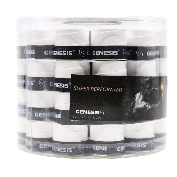 GENESIS Super Perforated 0.60MM Overgrips 60 Pack White