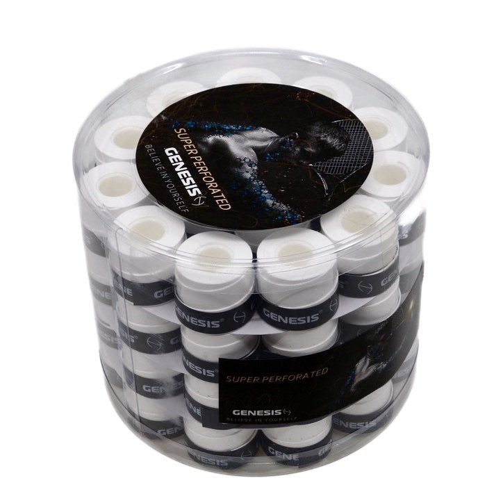 GENESIS Super Perforated 0.60MM Overgrips 60 Pack White