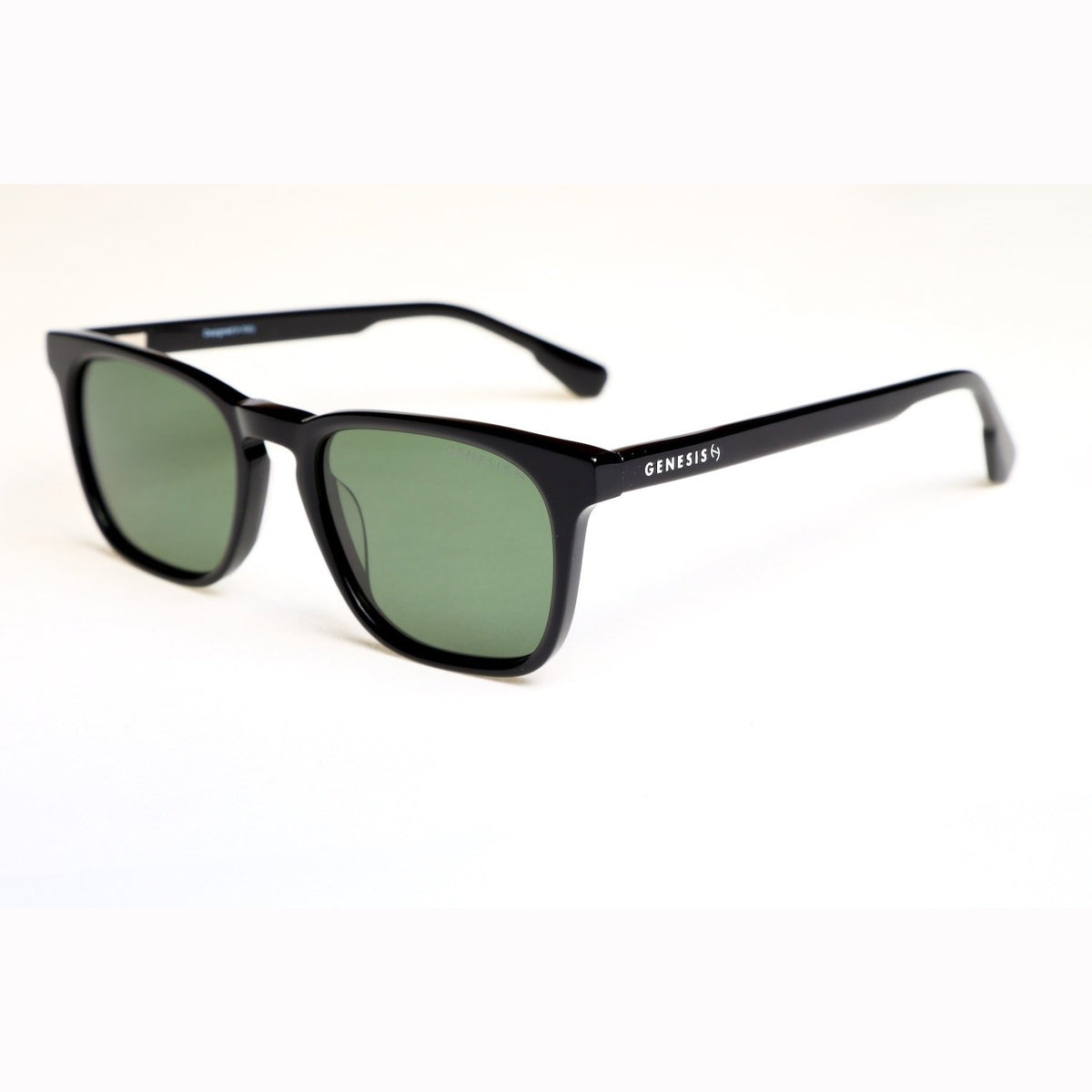 GENESIS Miami 2026 – Polarized Square Sunglasses | Classic Black Acetate Frame, UV400 Protection (Copy)