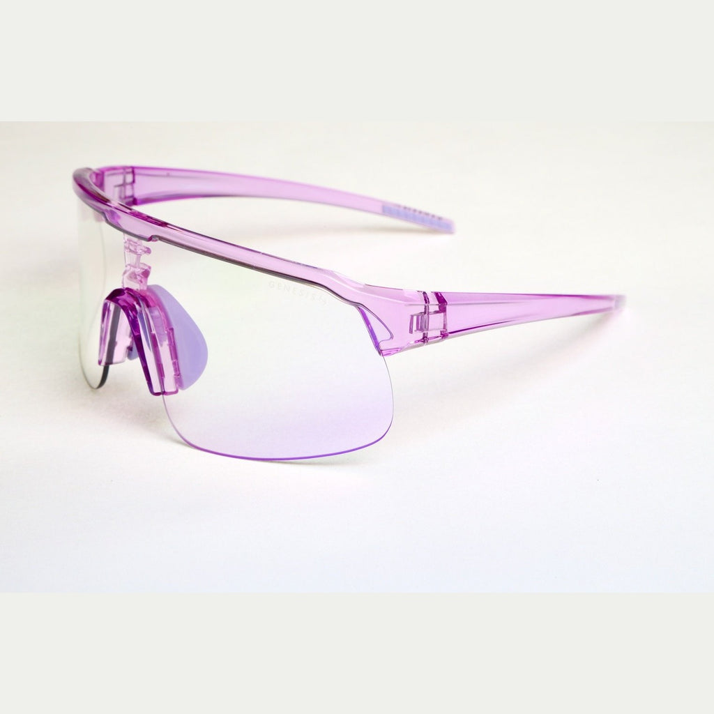 GENESIS France 2026 – Photochromic Sport Sunglasses | Purple Frame, Lightweight, UV400 Protection
