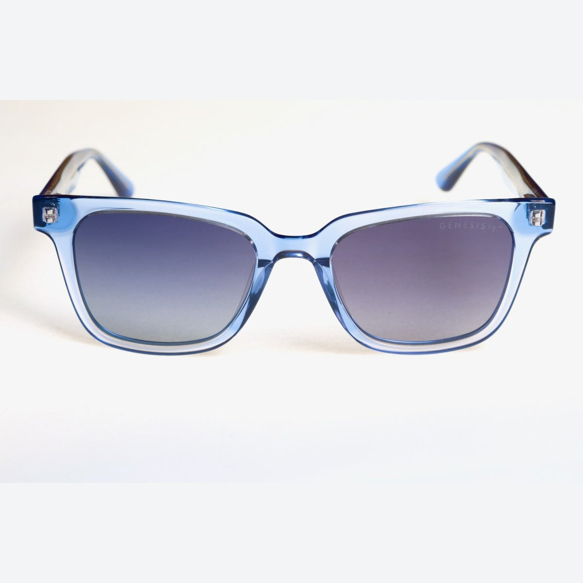 GENESIS Miami 2026 – Polarized Square Sunglasses | Light Blue Acetate Frame, UV400 Protection